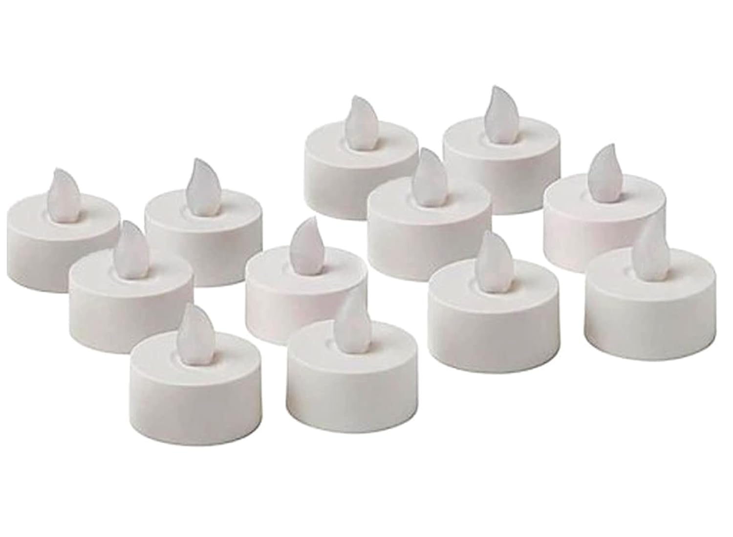 LED Tea Light Candle Flameless Diya Tea Light Tealights Yellow Light 10 Pcs