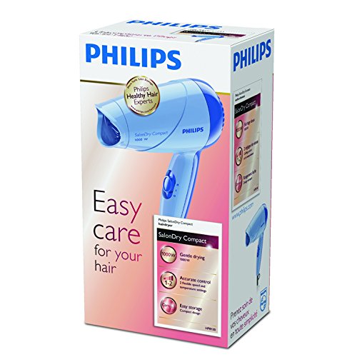 Philips HP8100/46 Compact Hair Dryer| 2 Flexible heat setting| ThermoProtect prevents overhearting | 1000 Watts- Purple